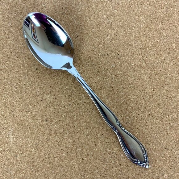 Oneida Strathmore Oval Soup Spoons Set Of 4 Deluxe Stainless Steel 1990s Vintage - Picture 3 of 6